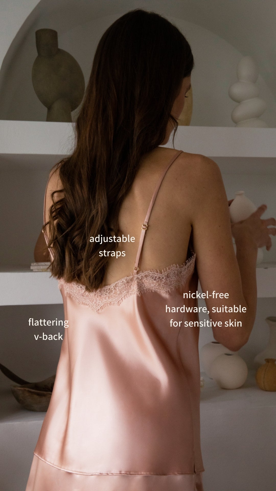 Silk Lace Camisole - Navy