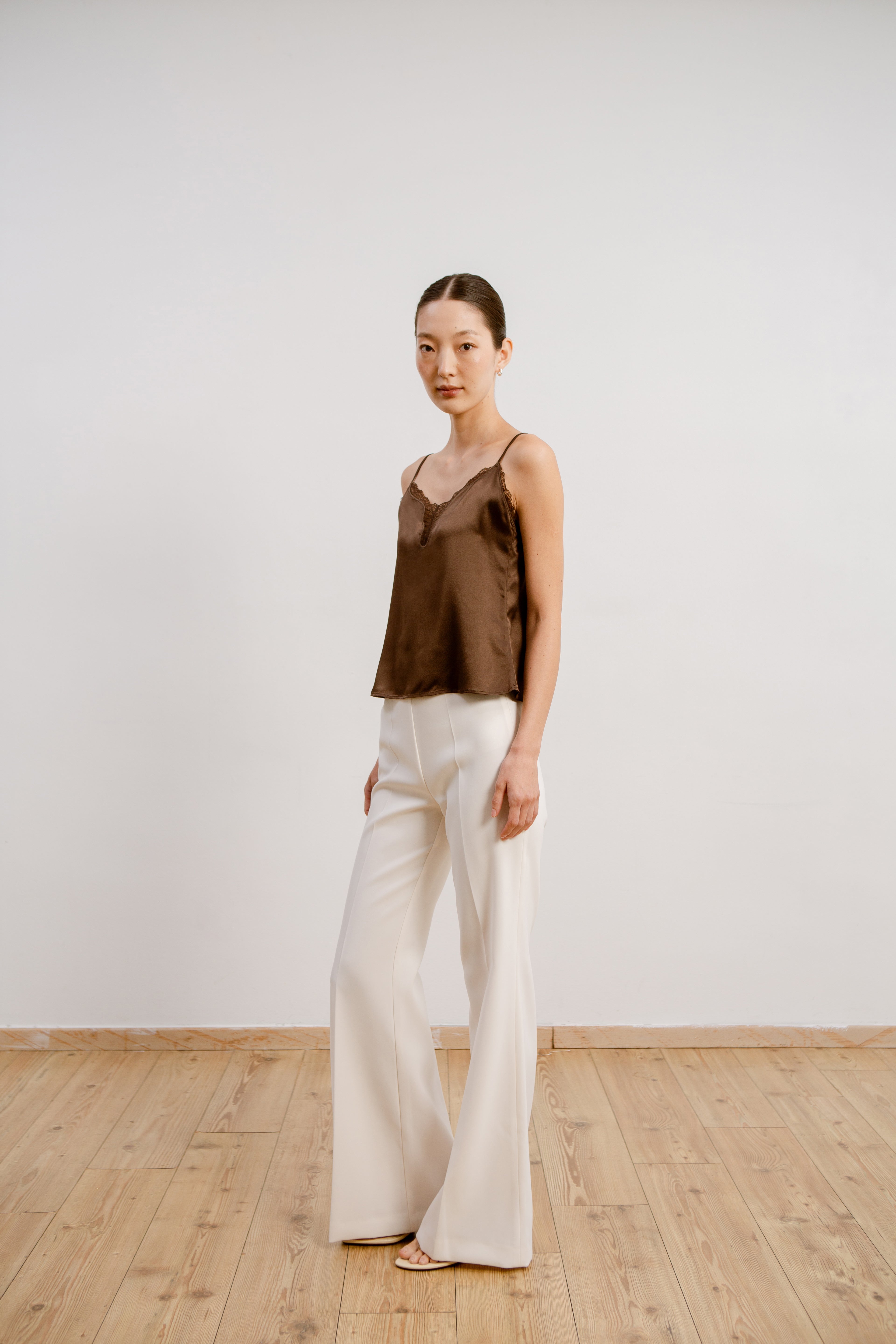 Silk Lace Camisole - Cocoa