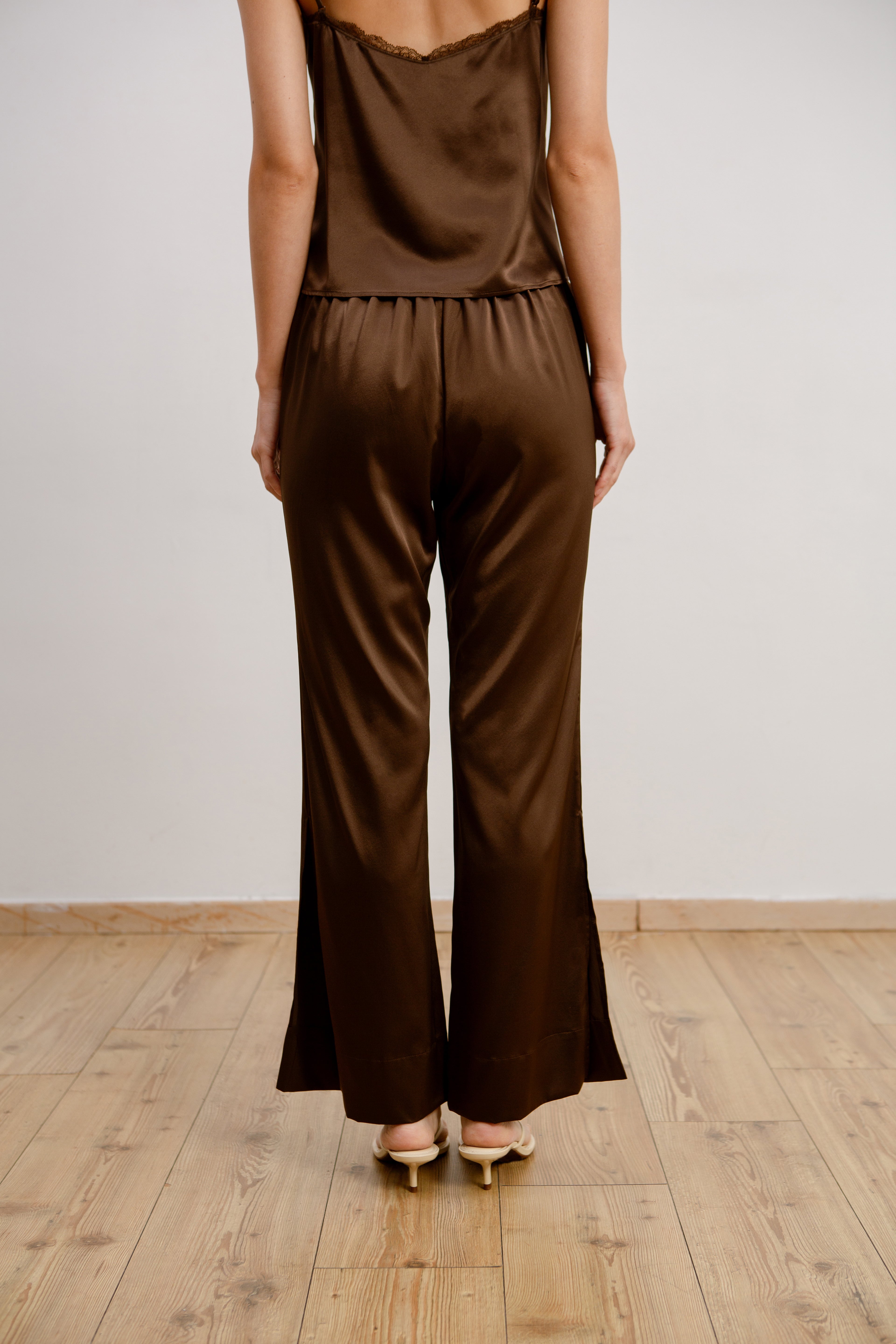 Silk Pants - Cocoa
