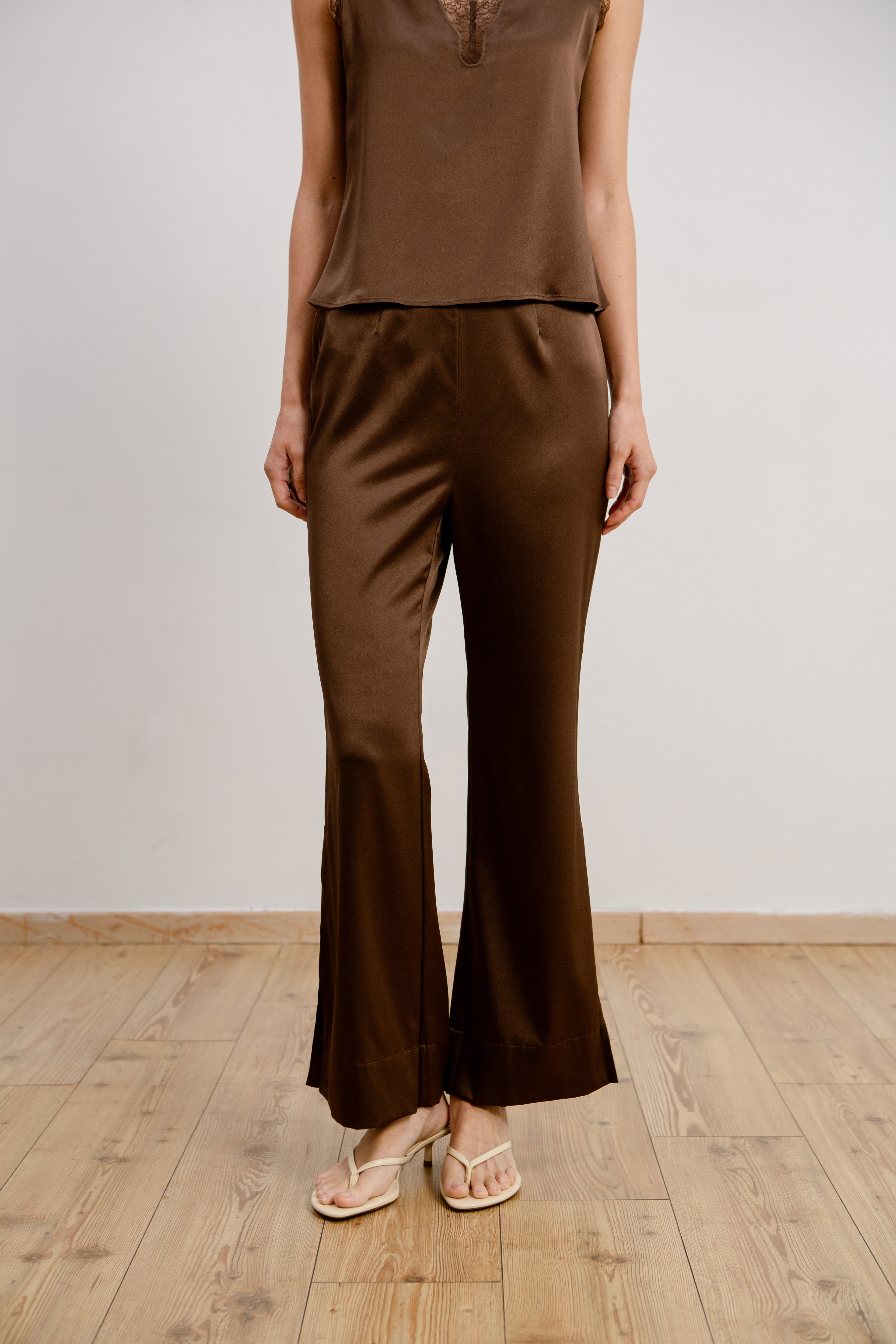 Silk Pants - Cocoa