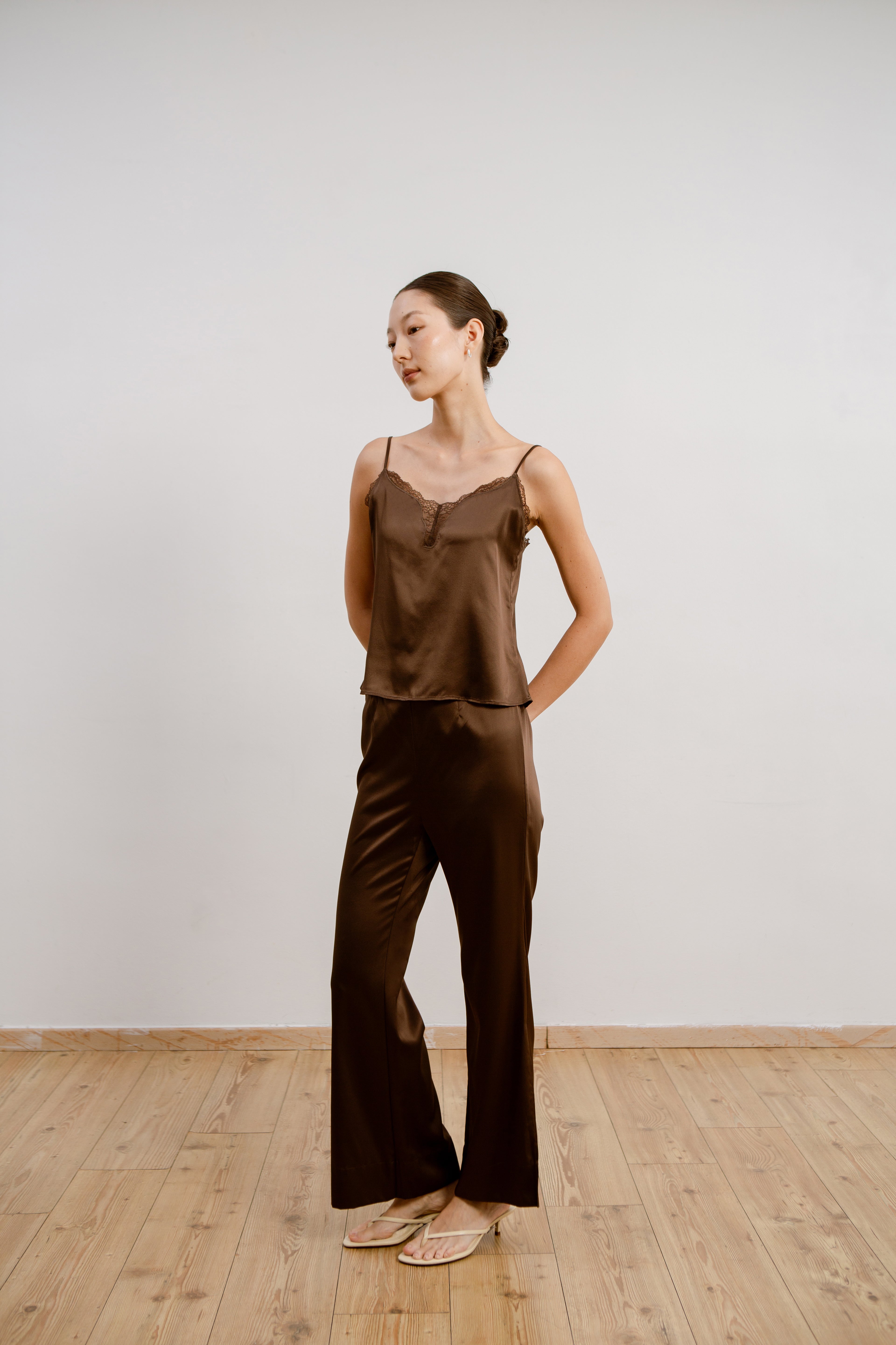 Silk Lace Camisole - Cocoa