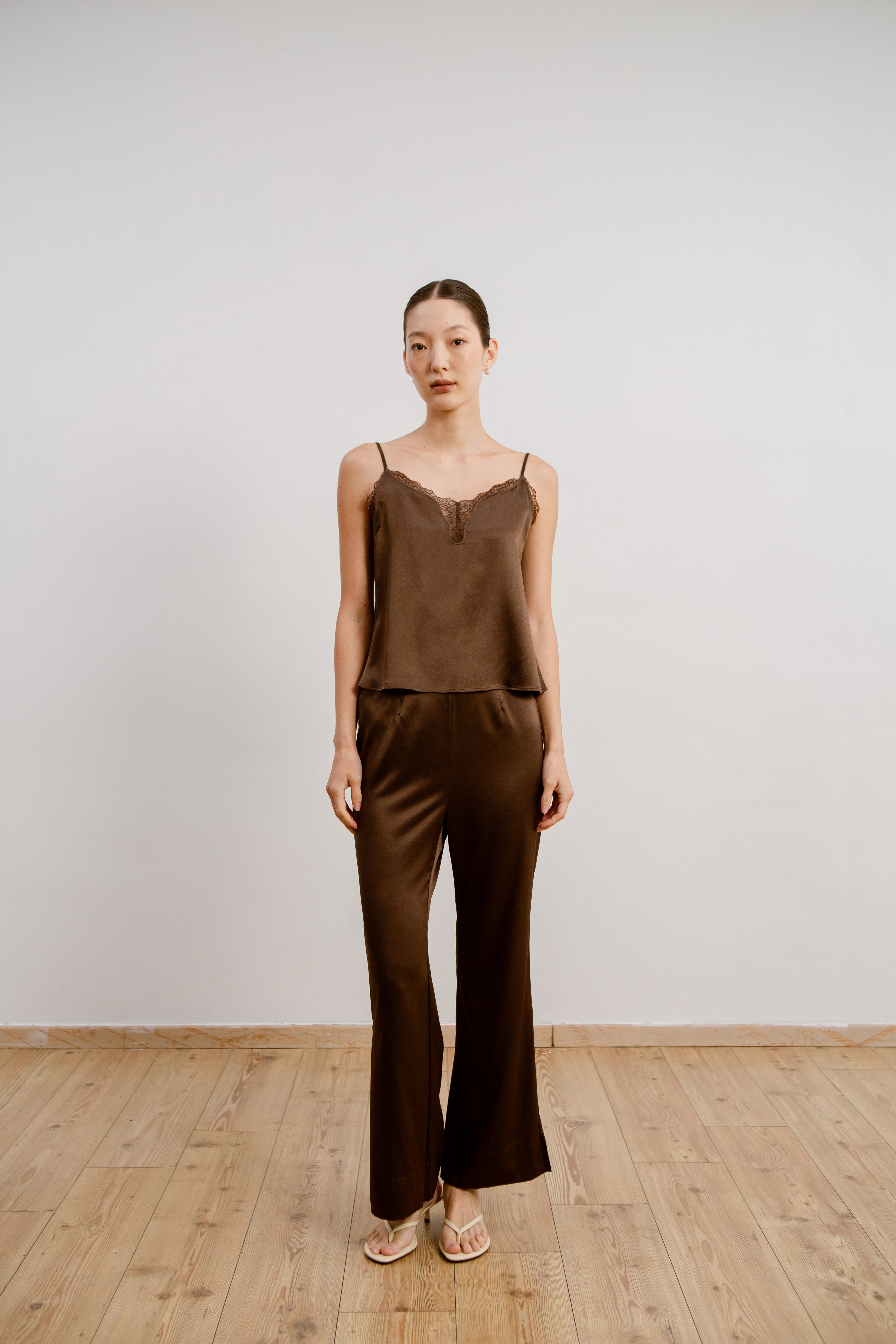 Silk Lace Camisole - Cocoa