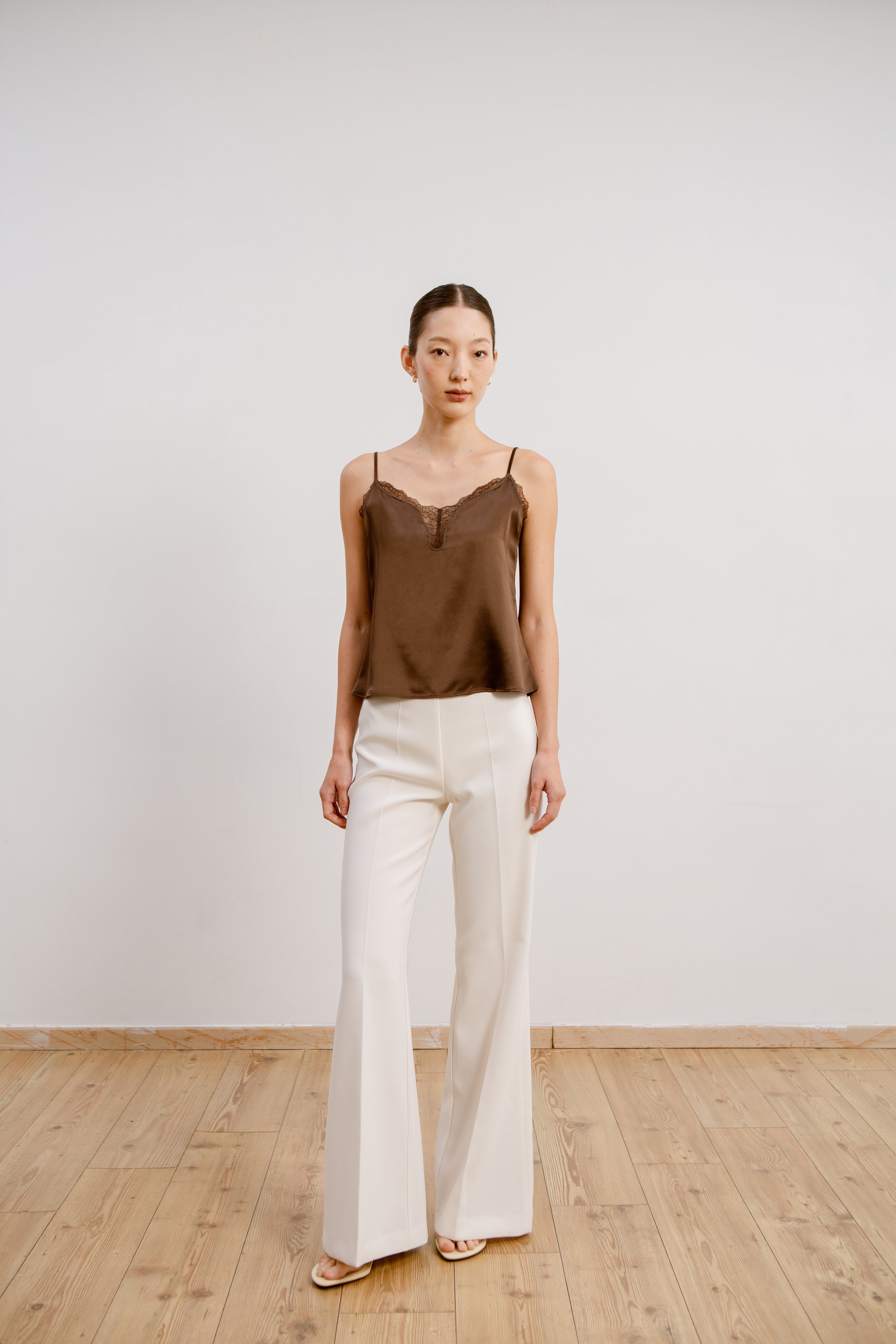 Silk Lace Camisole - Cocoa