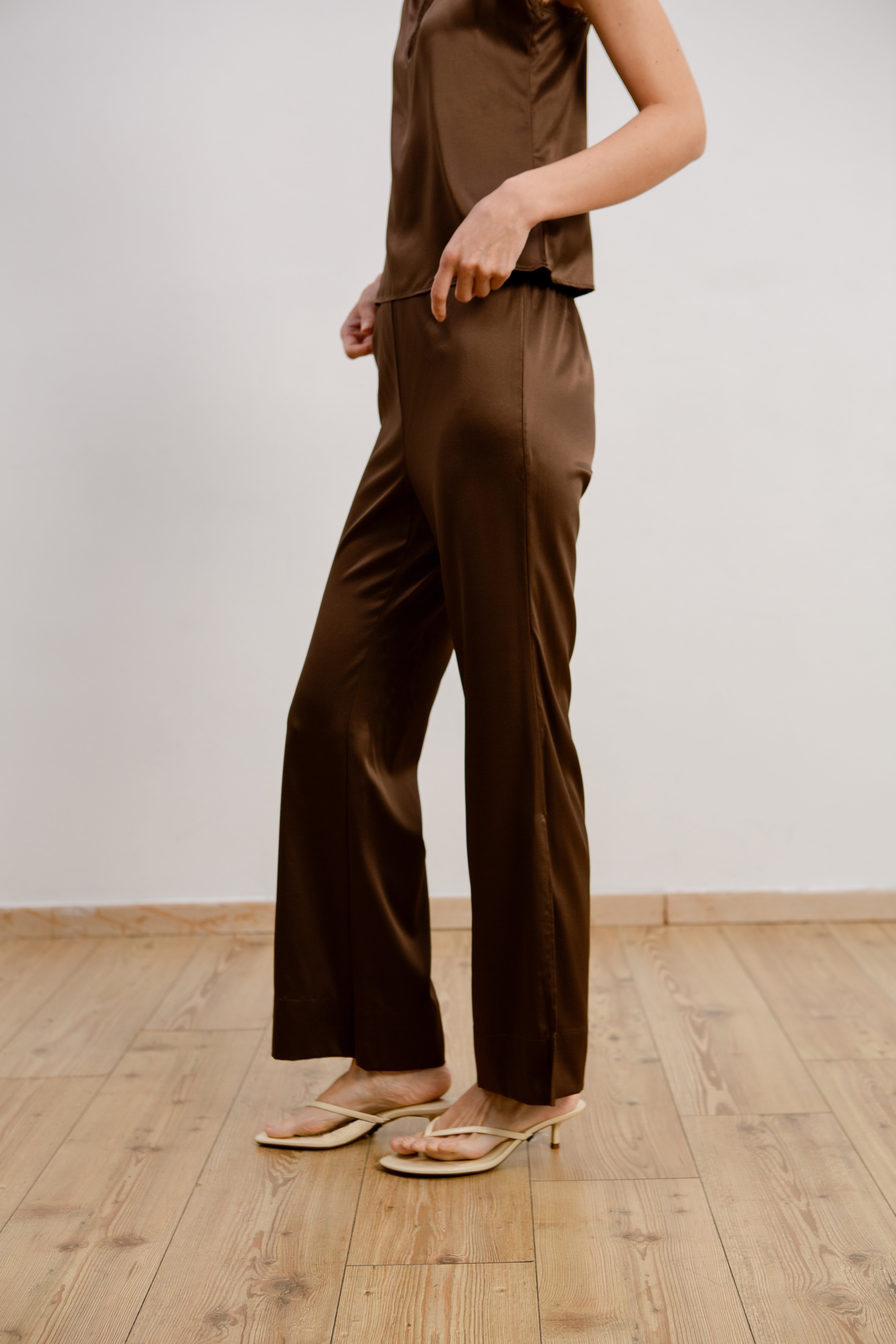 Silk Pants - Cocoa