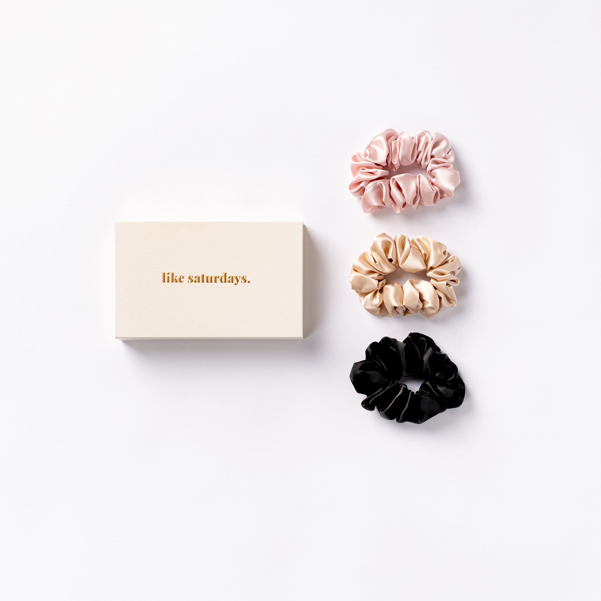 silk large scrunchies - trio set a