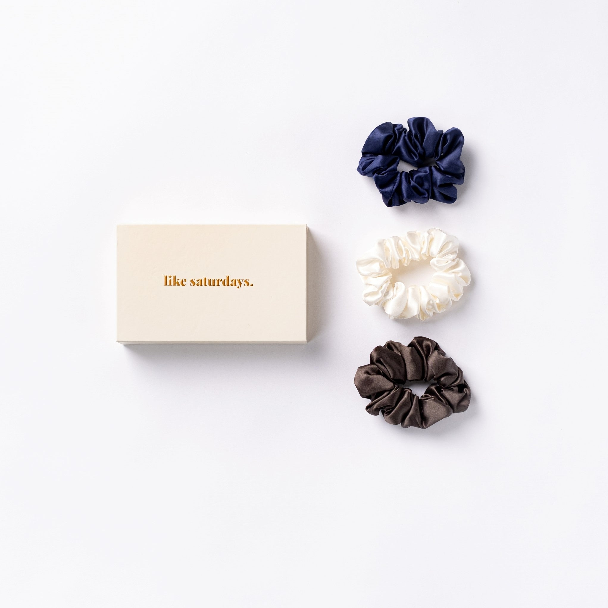 silk large scrunchies - trio set b