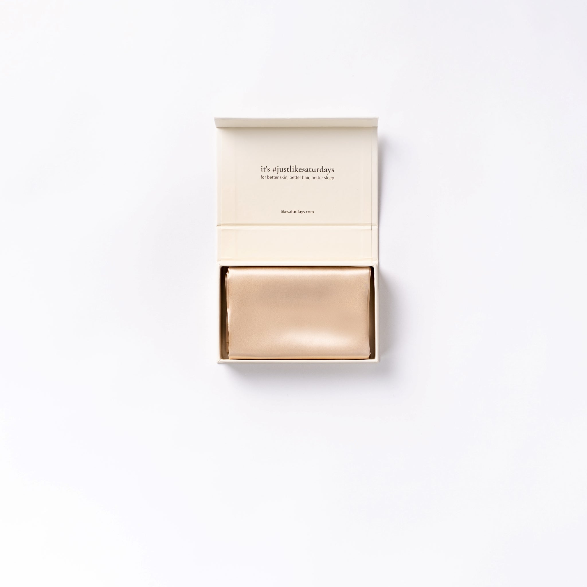 Like Saturdays Silk Pillowcase Champagne in Gift Box