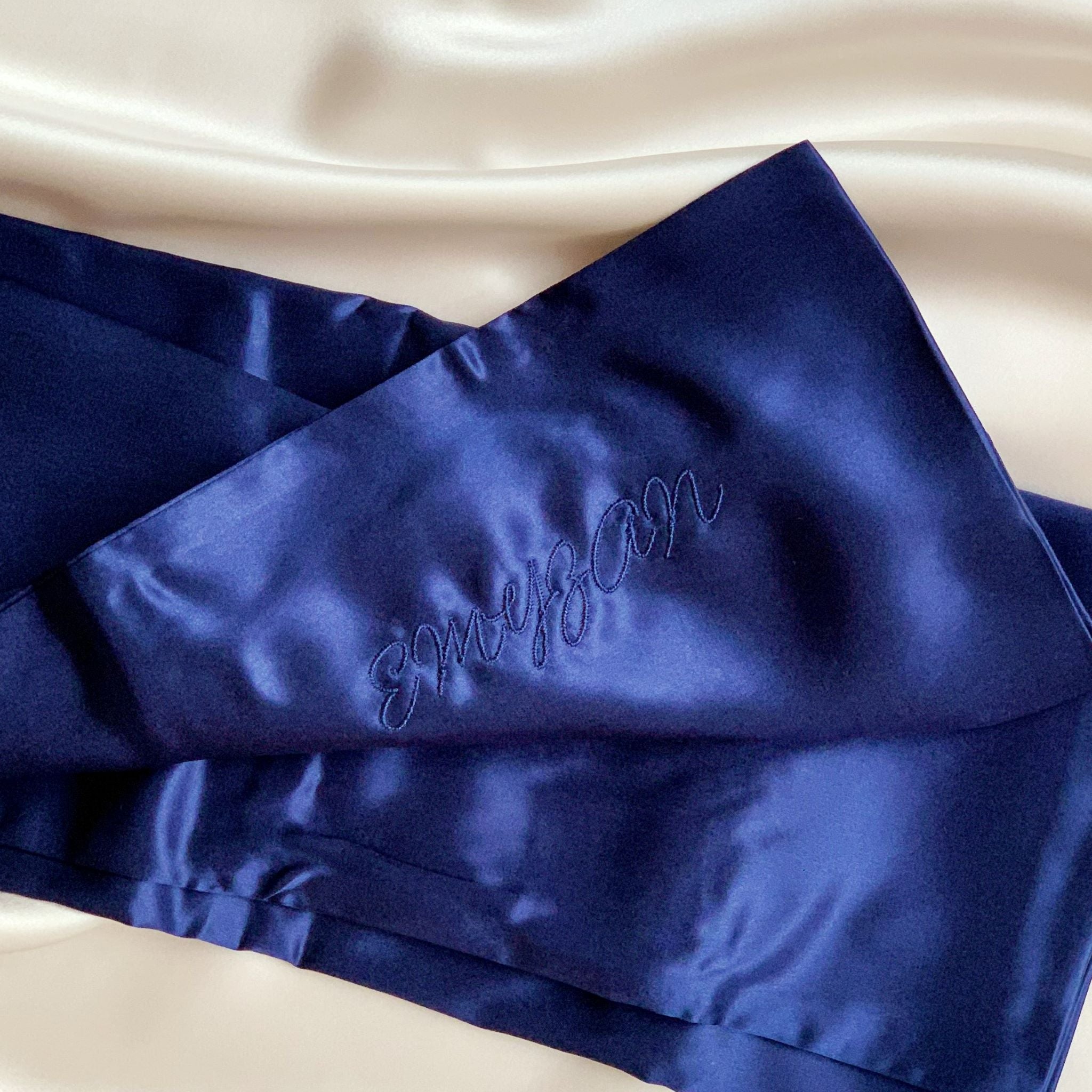 silk pillowcase - navy
